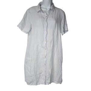tahari linen shirt dress Blue Sleeveless FITModel measurements Tahari | Dresses | Tahari